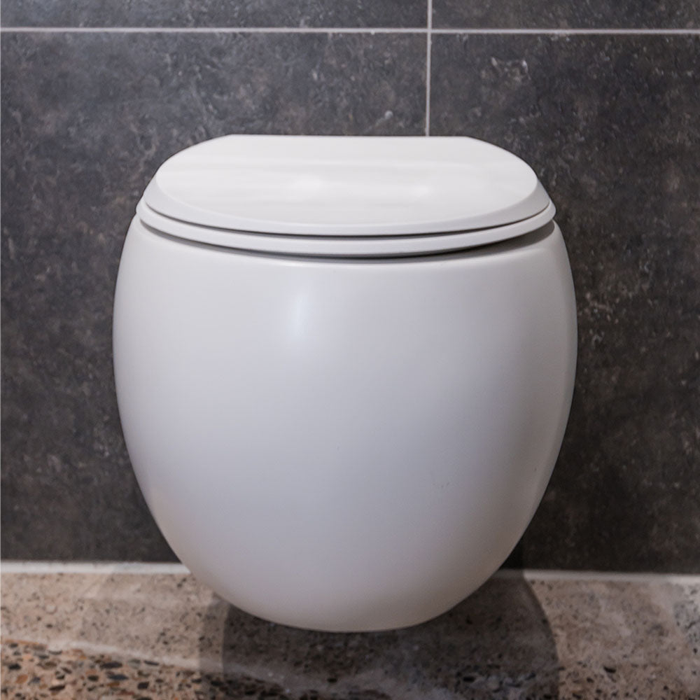 RAK Cloud Wall-Hung Toilet Suite, Matte White - Neche Interiors