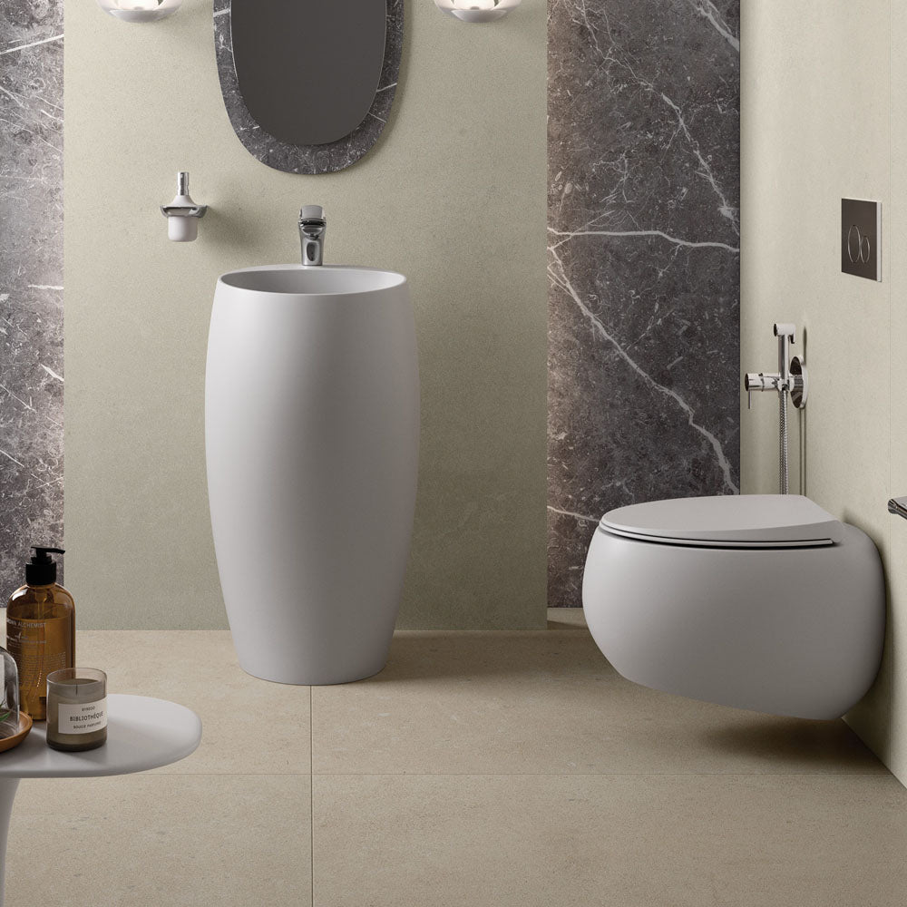 RAK Cloud Wall-Hung Toilet Suite, Matte White - Neche Interiors