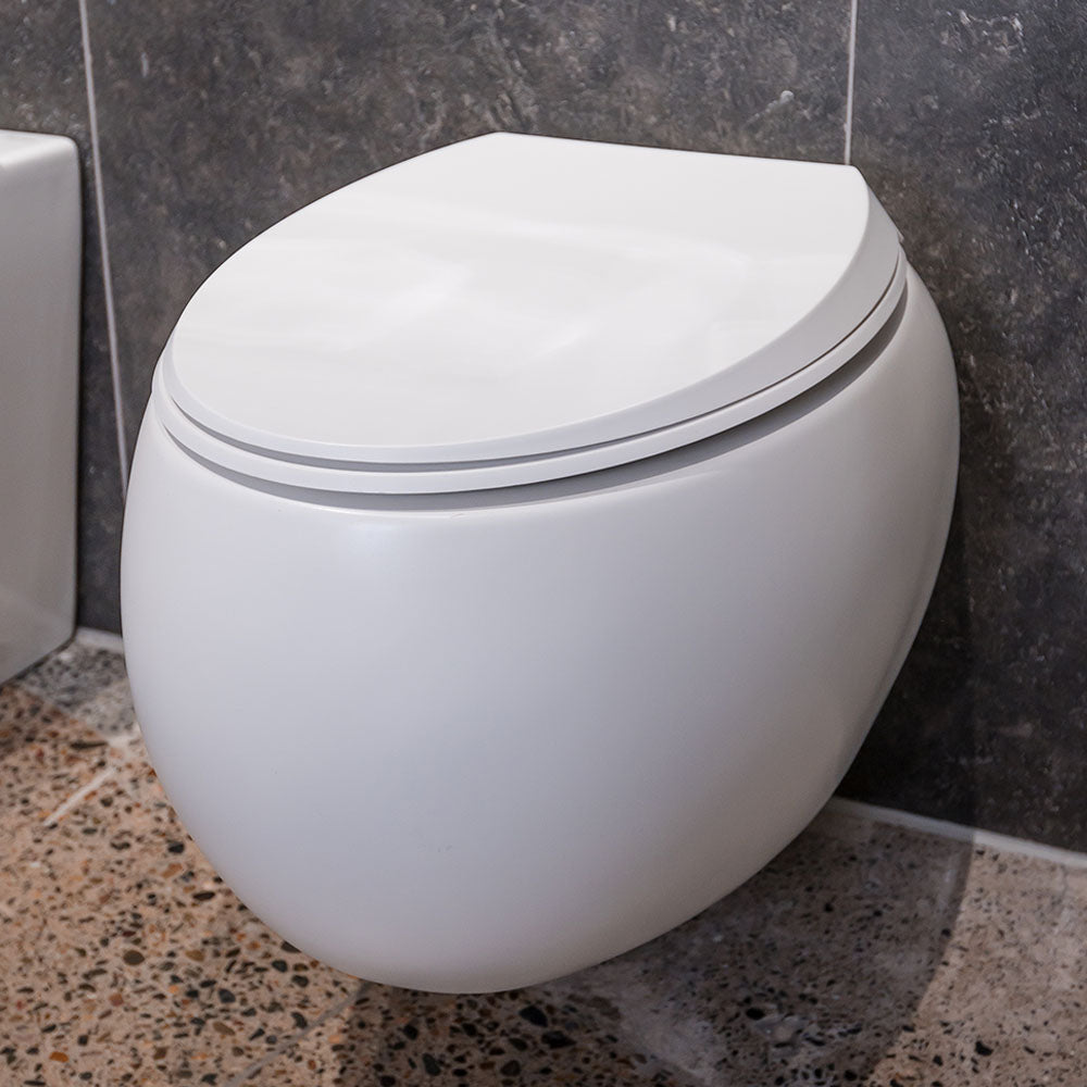 RAK Cloud Wall-Hung Toilet Suite, Matte White - Neche Interiors