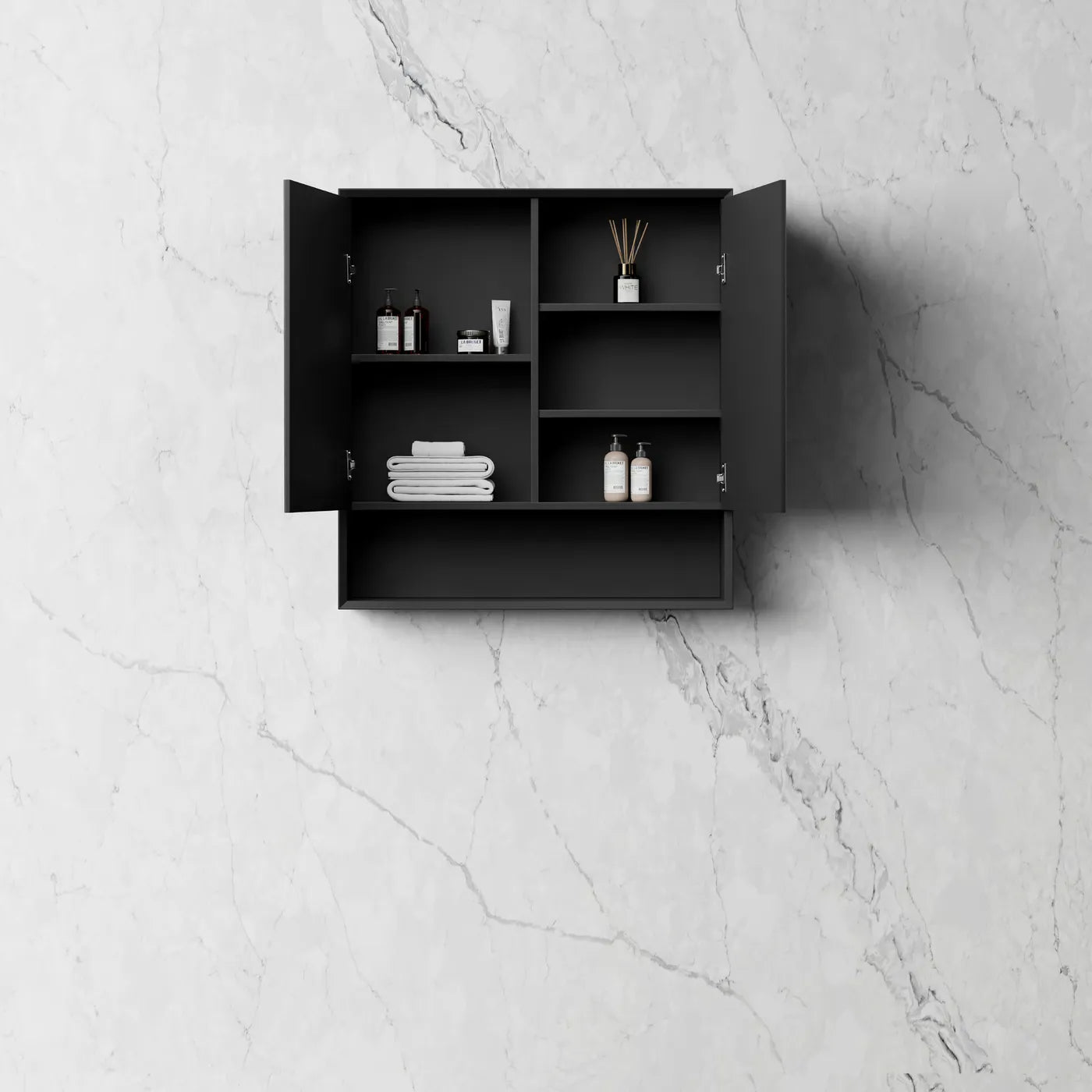 Marlo Shaving Cabinet With Shelf - Matte Black - Neche Interiors