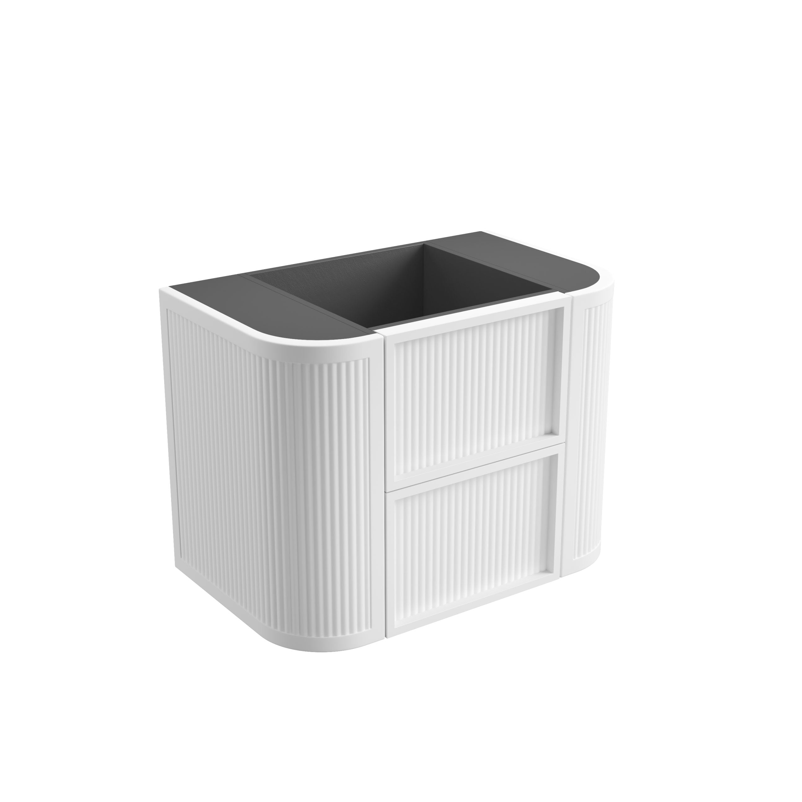 Ramee Matte White Fluted Wall Hung Vanity - Neche Interiors