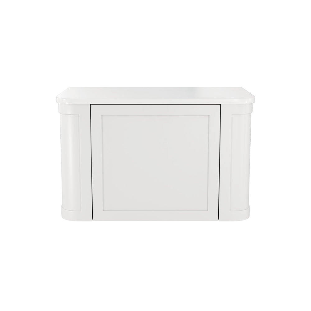 Mila Curved Satin White Cabinet