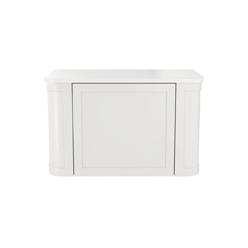 Mila Curved Satin White Cabinet