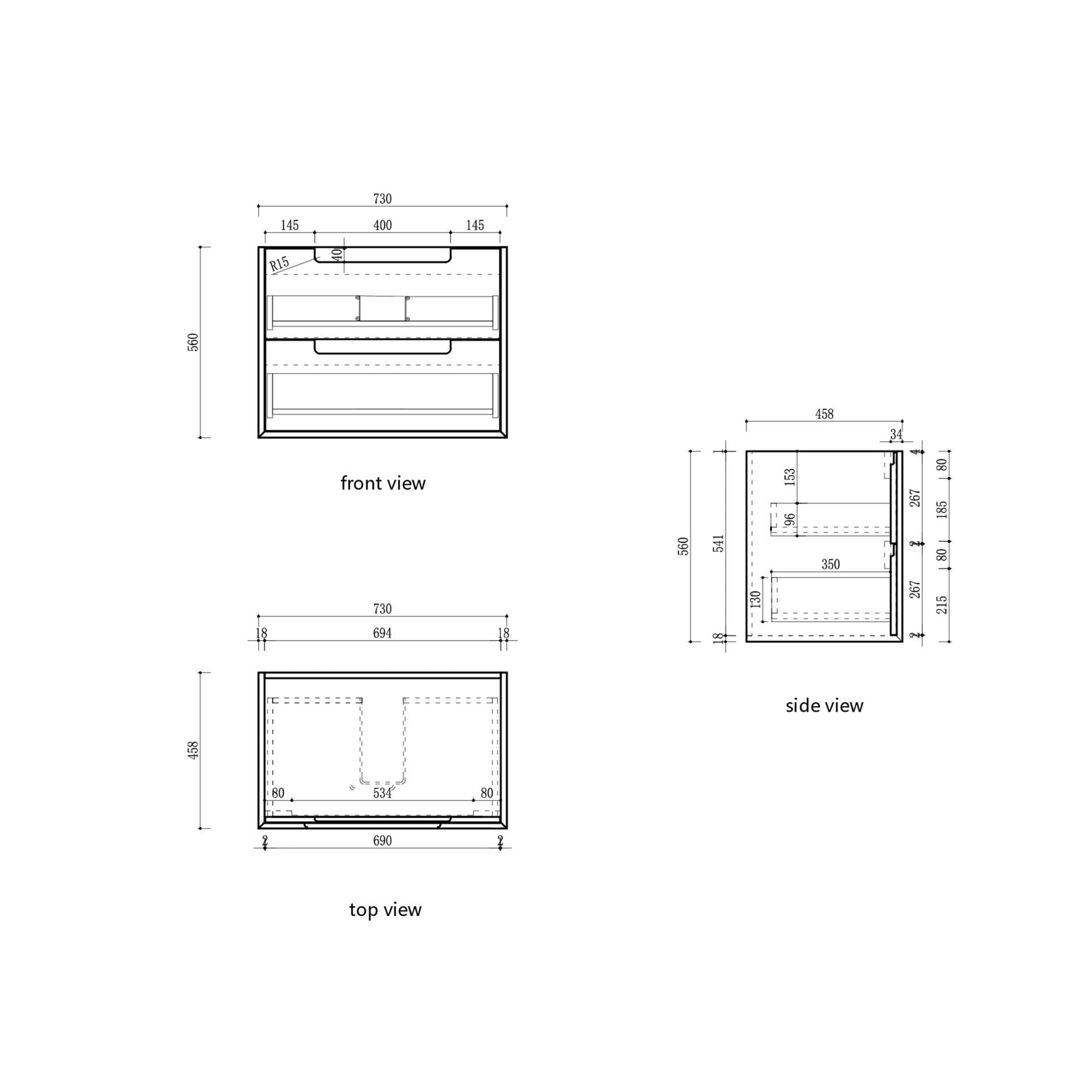 Voulari Framed Wall Hung Vanity - Neche Interiors
