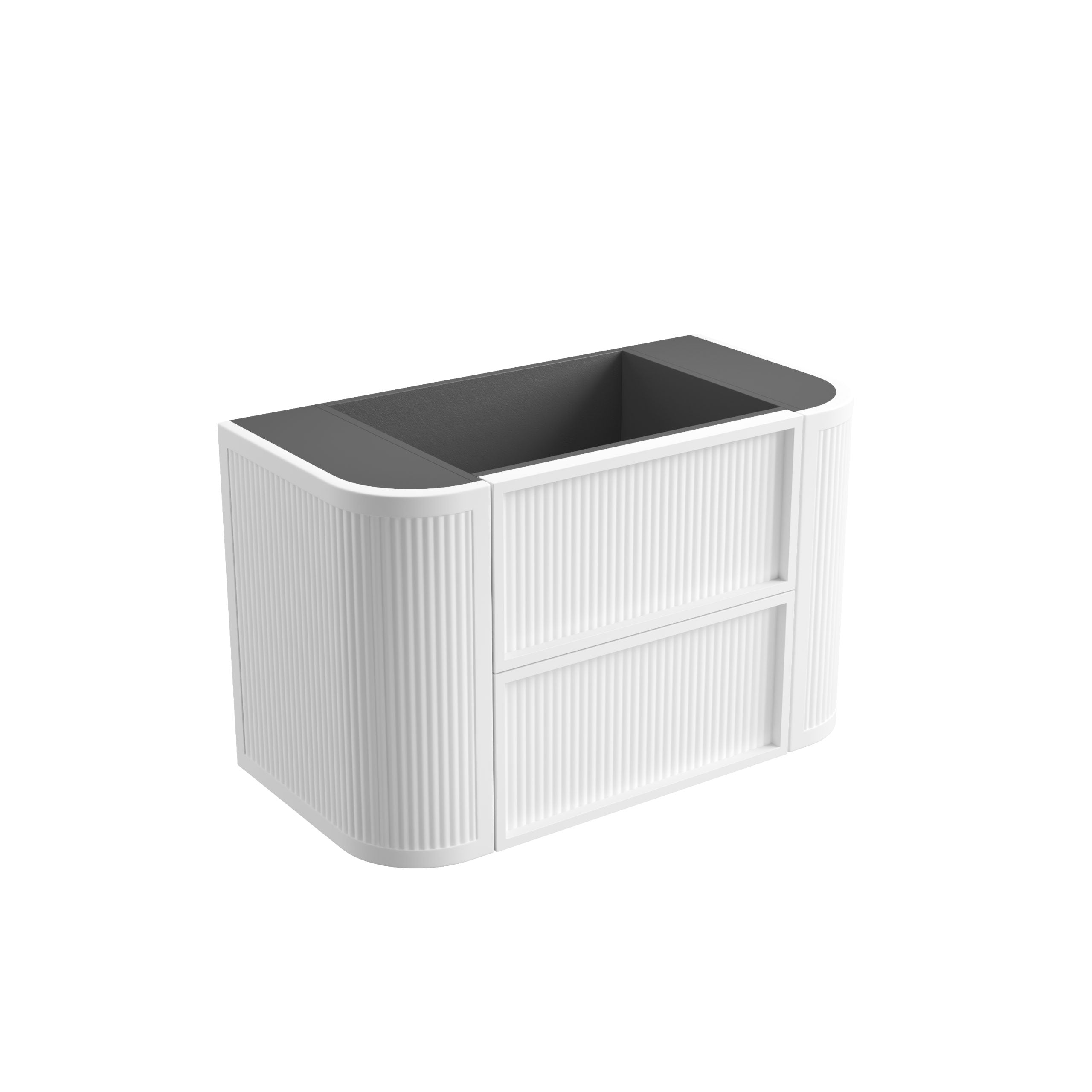 Ramee Matte White Fluted Wall Hung Vanity - Neche Interiors