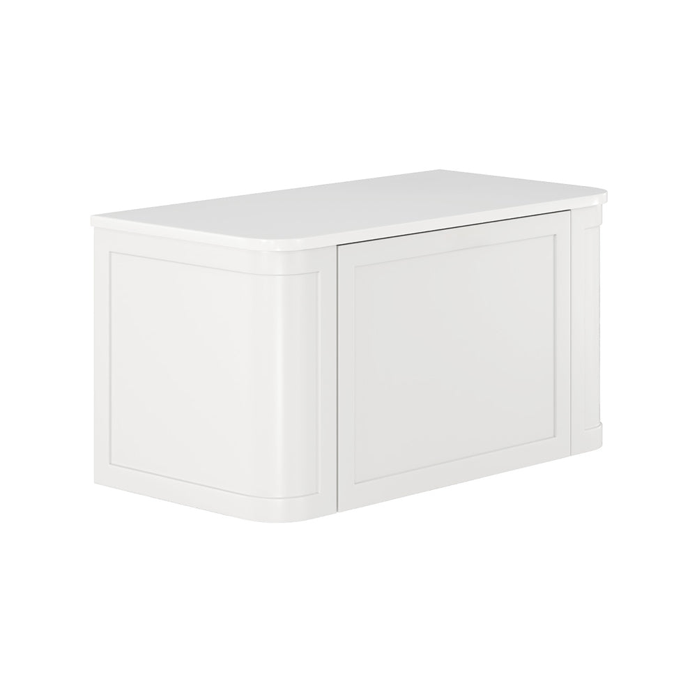 Mila Curved Satin White Cabinet