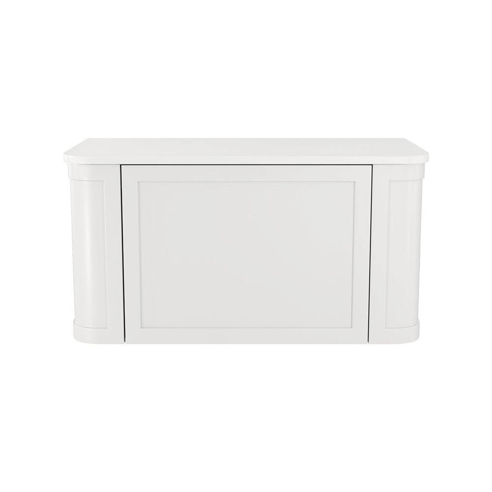 Mila Curved Satin White Cabinet