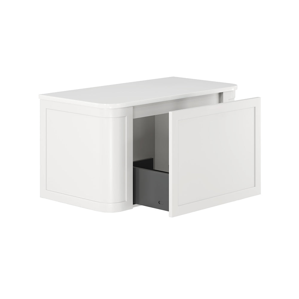 Mila Curved Satin White Cabinet