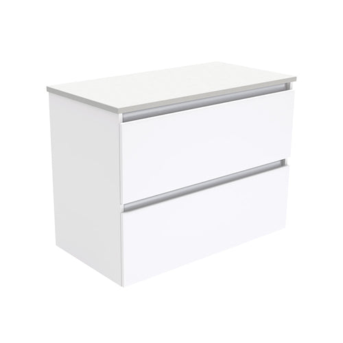 Quest Gloss White Finger Pull Vanity