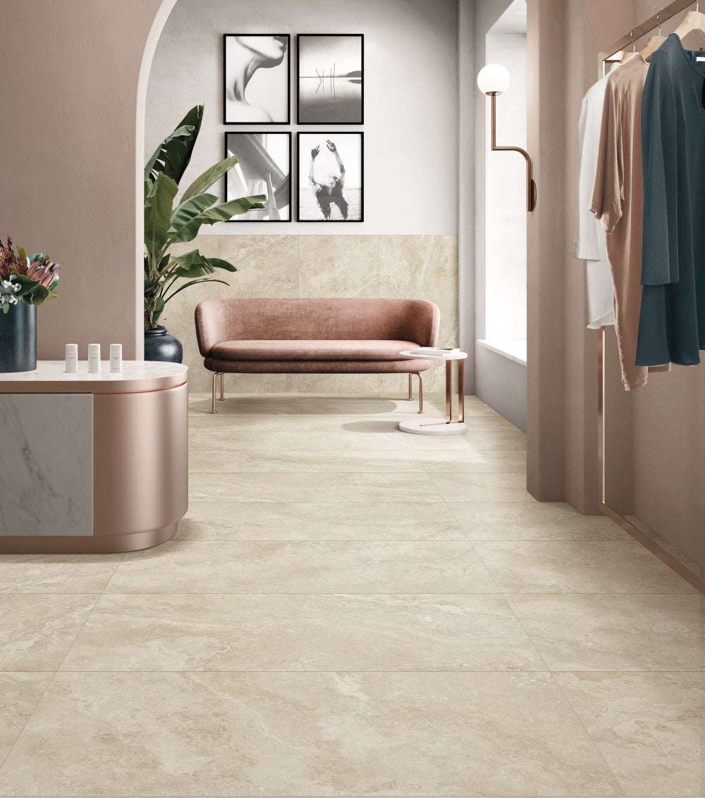 Norcia Travertine Porcelain Tile - Niche Interiors