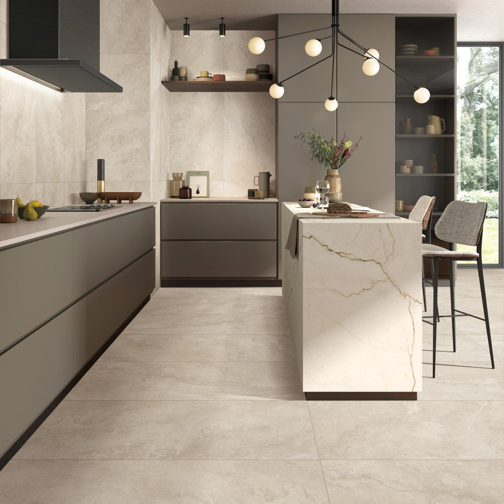 Norcia Travertine Porcelain Tile - Niche Interiors
