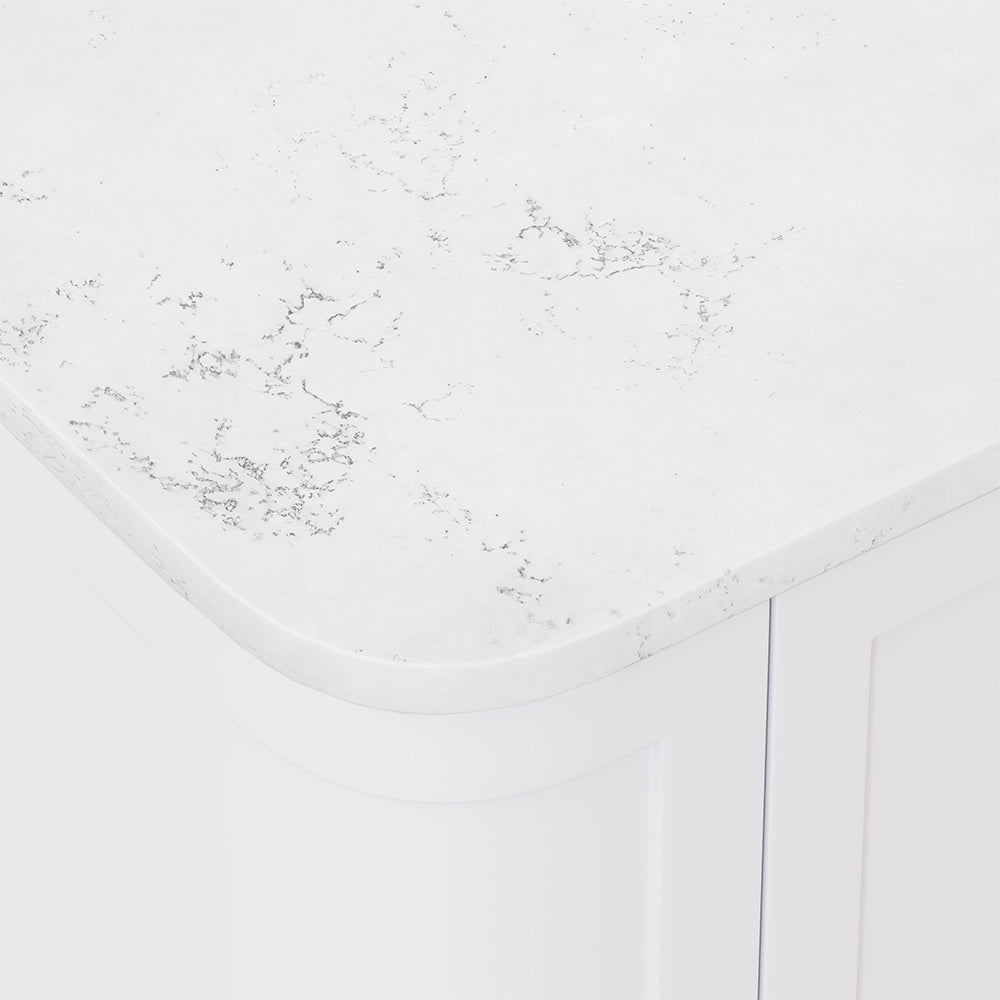 Bianco Marble Silica Free Stone Top Curved Full Depth