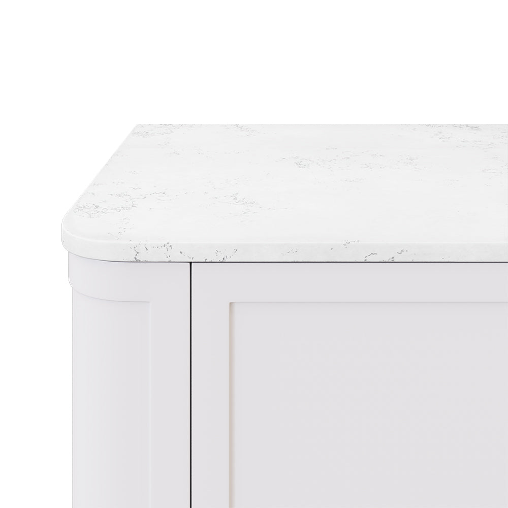 Bianco Marble Silica Free Stone Top Curved Full Depth