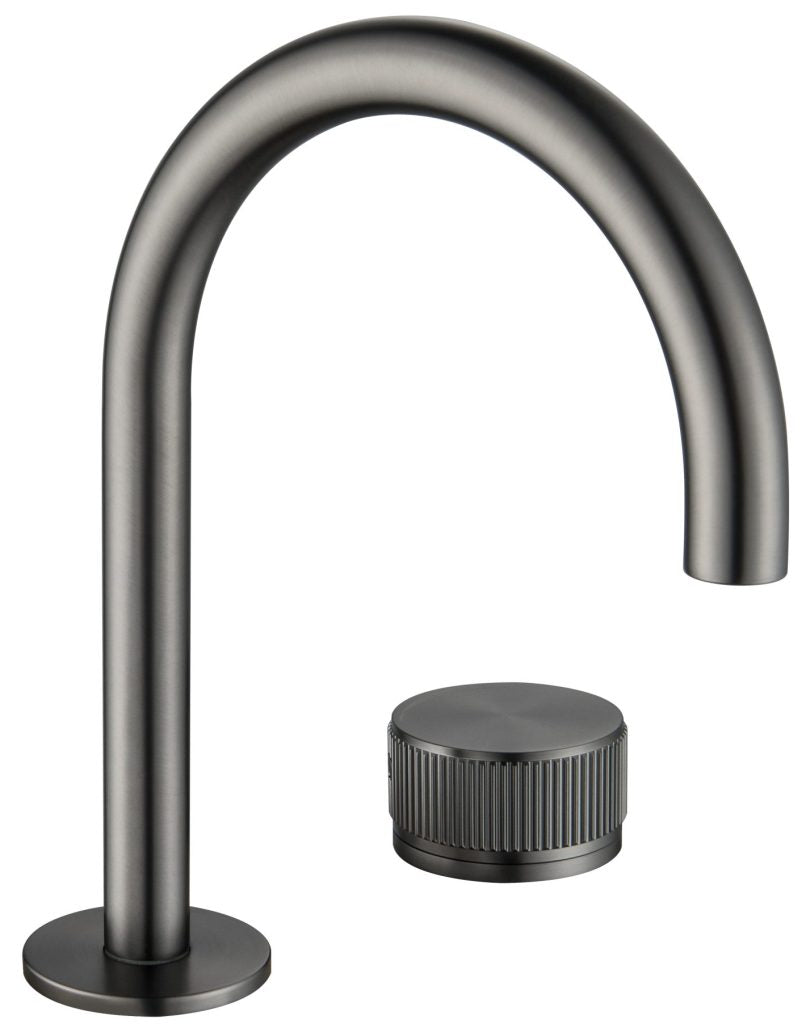 Mica Fluted Gooseneck Hob Basin Mixer Set - Neche Interiors