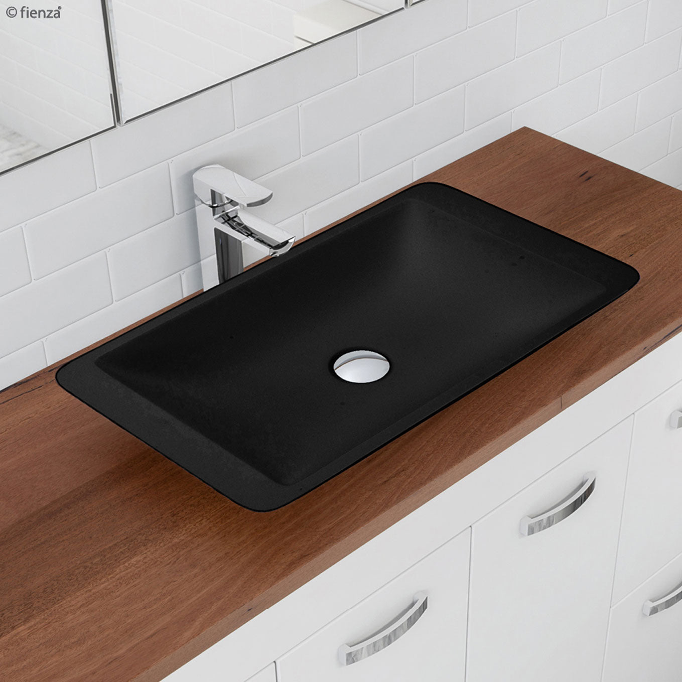 Classique Solid Surface Above Counter Basin, Matte Black