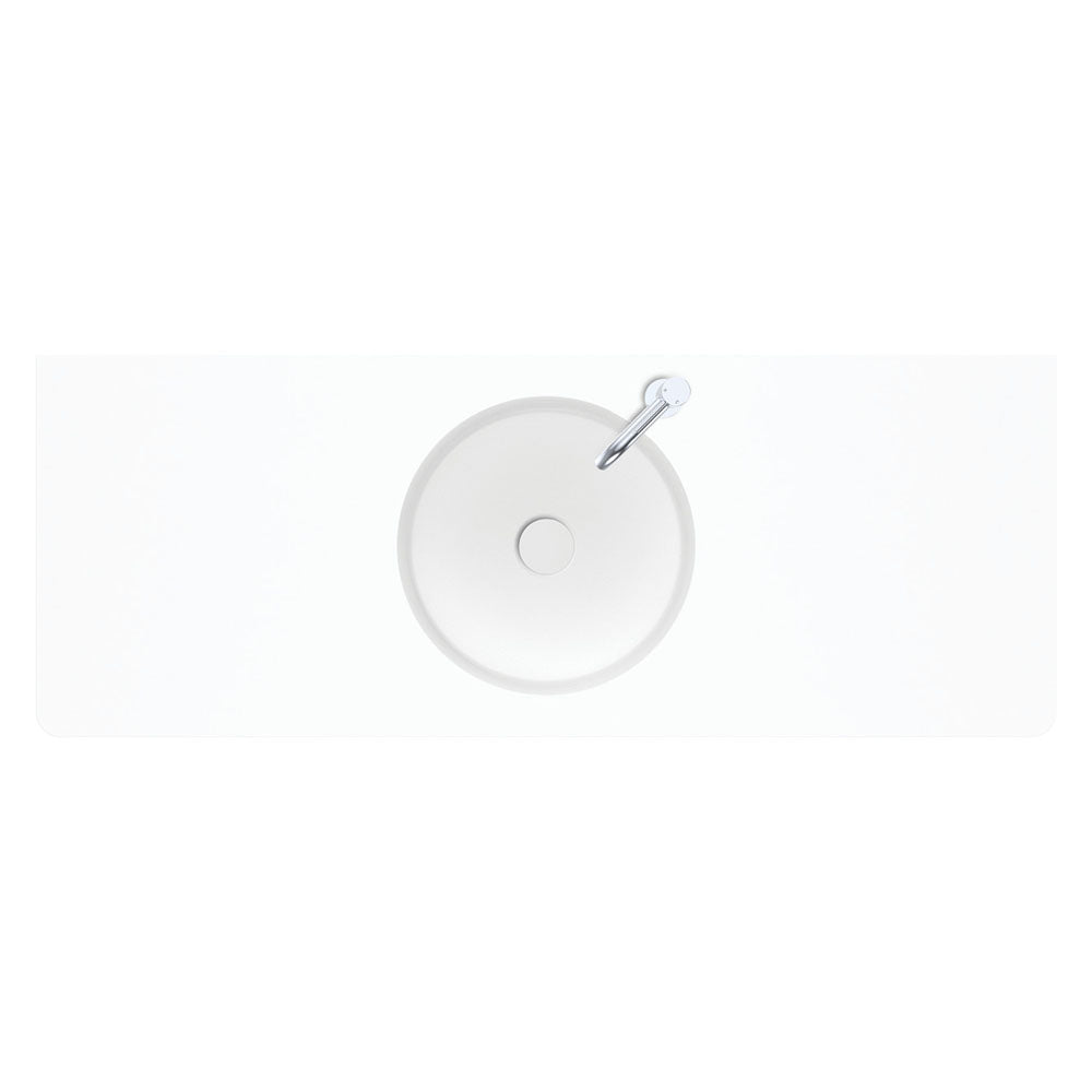 Encanto Solid Surface Wall Basin, Centre Bowl, 1 Tap Hole