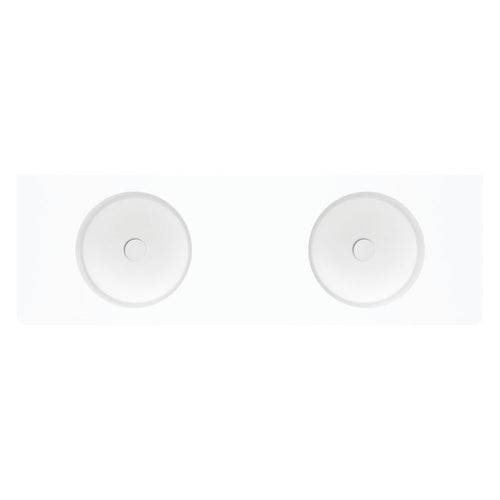 Encanto 1400 Solid Surface Wall Basin, Double Bowl, No Tap Hole