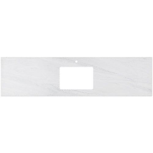 Cloudburst Solid Surface Top Rectangular Full Depth with Single Undermount Basin Hole & Tap Holes