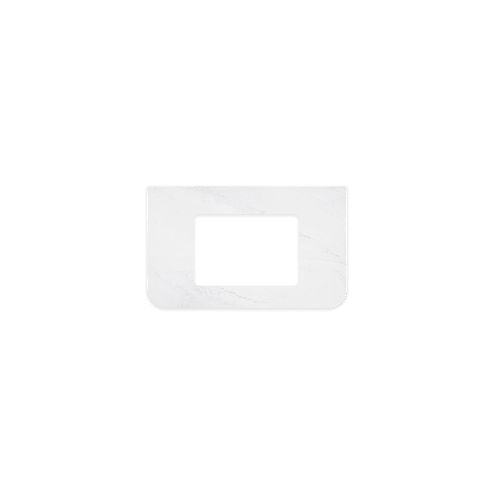 Cloudburst Solid Surface Top Curved Full Depth with Single Undermount Basin Hole