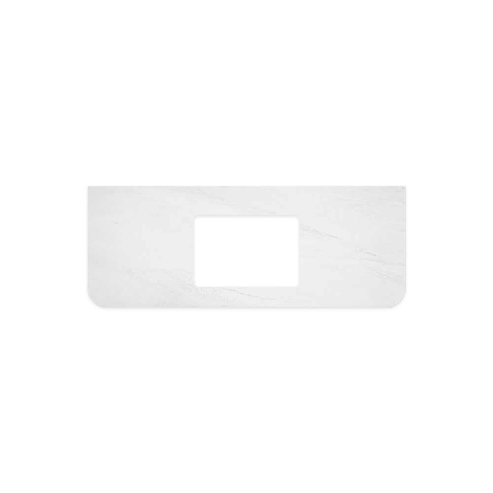 Cloudburst Solid Surface Top Curved Full Depth with Single Undermount Basin Hole - Neche Interiors