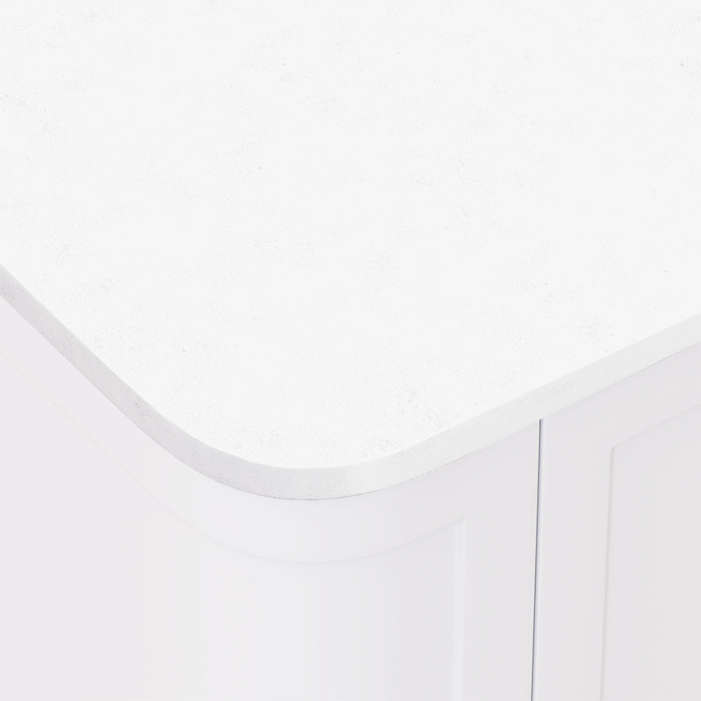 Crystal Pure Silica Free Stone Top Curved Full Depth