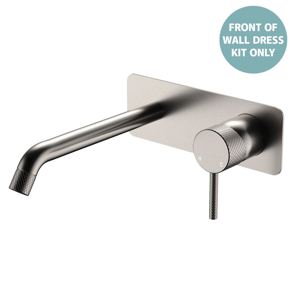 Axle Wall Basin/Bath Mixer Dress Kit, Rectangular Plate, 200mm Outlet