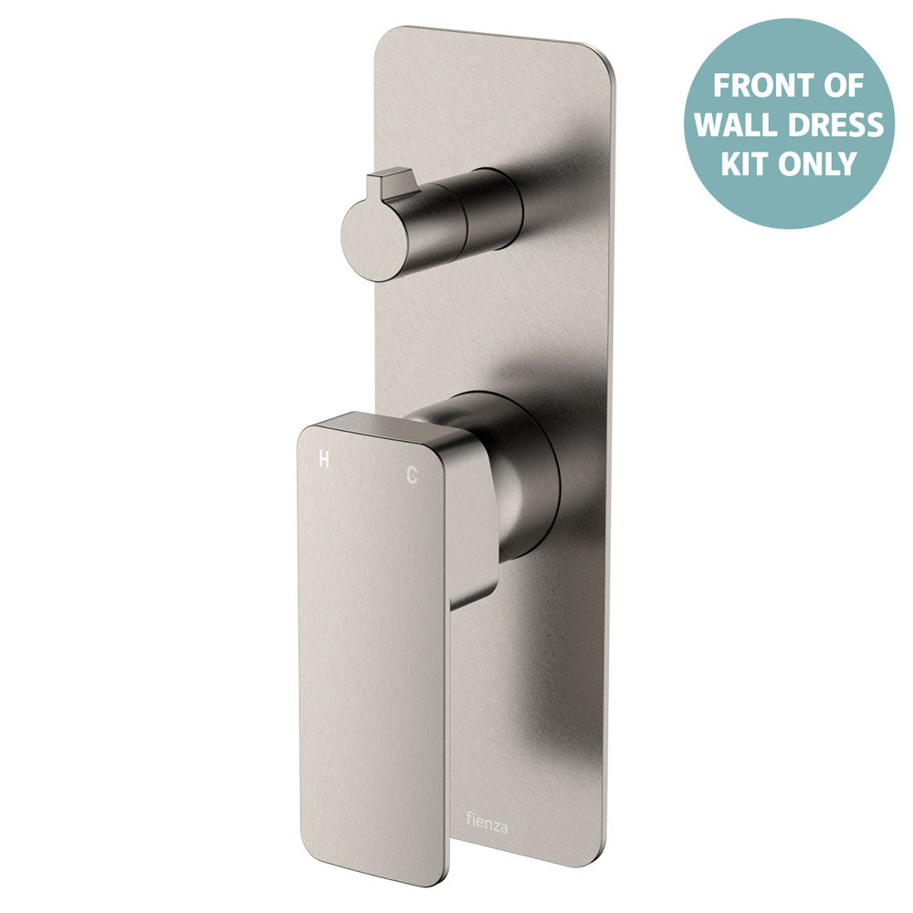 Tono Wall Diverter Mixer Dress Kit, Brushed Nickel, Rectangular Plate