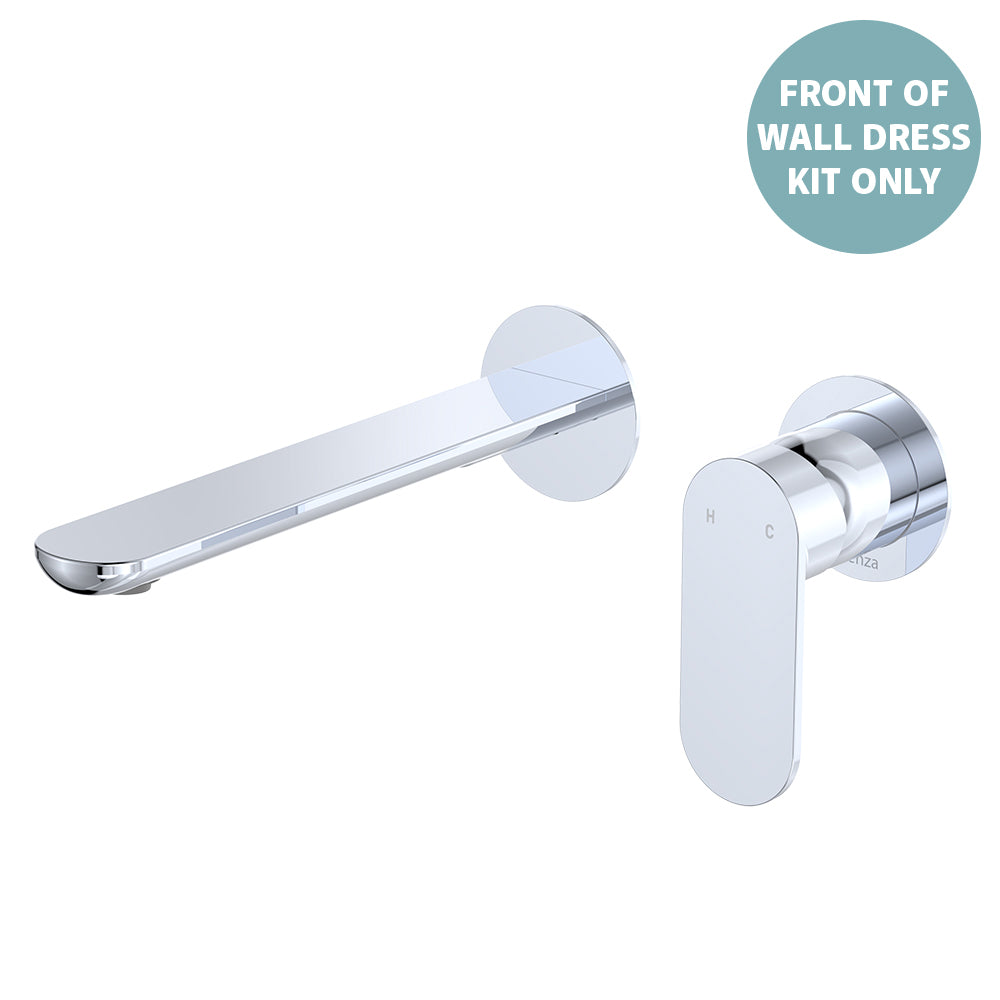 Empire Slim Basin/Bath Wall Mixer Set Dress Kit, Round Plates, 200mm Outlet - Neche Interiors