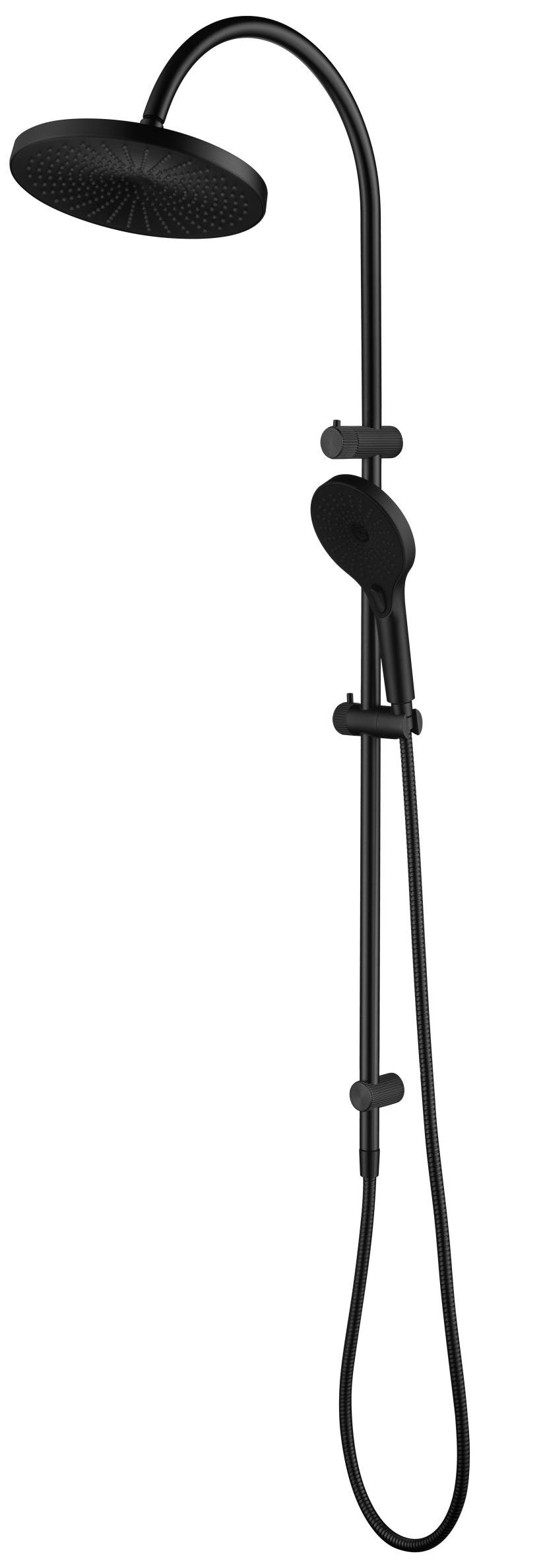 Mica Fluted Gooseneck Dual Shower Rail - Neche Interiors