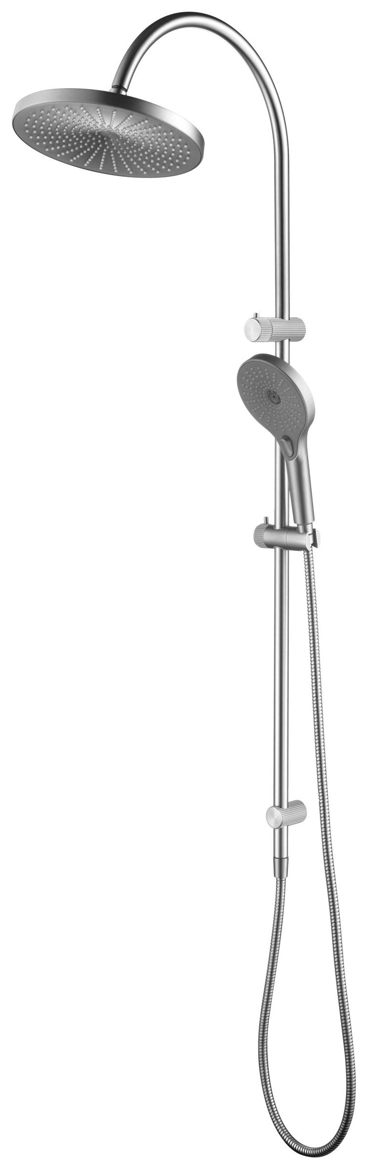 Mica Fluted Gooseneck Dual Shower Rail - Neche Interiors