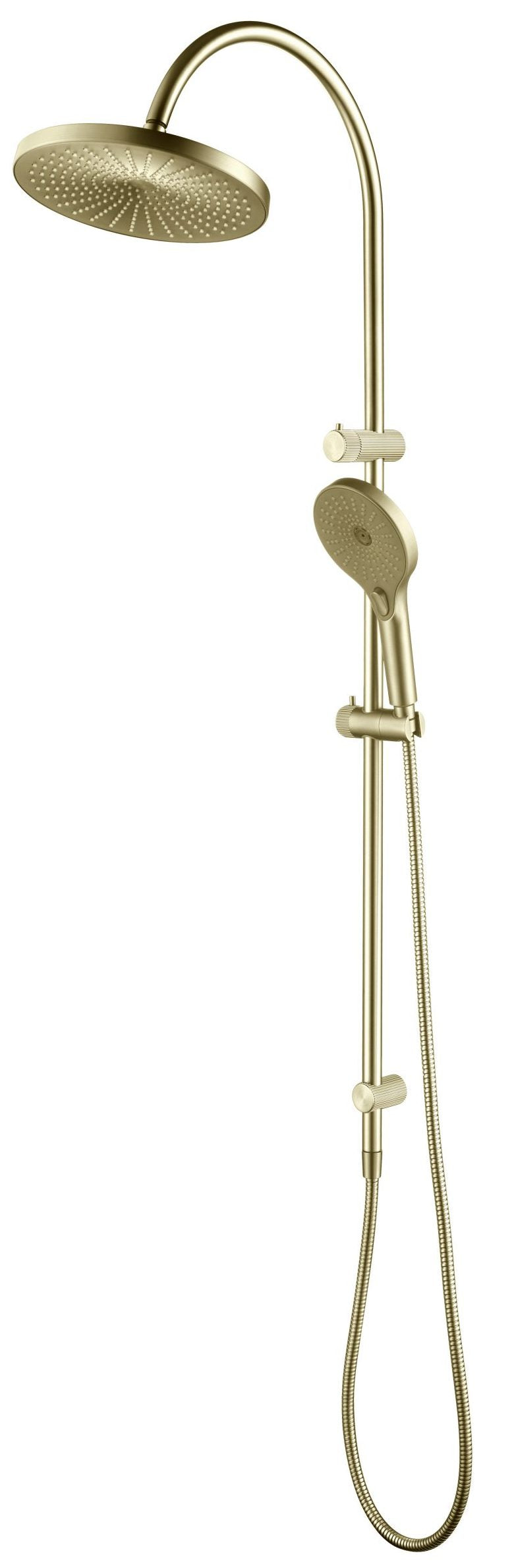 Mica Fluted Gooseneck Dual Shower Rail - Neche Interiors
