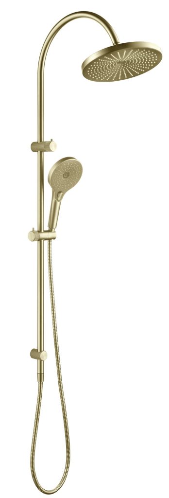 Mica Fluted Gooseneck Dual Shower Rail - Neche Interiors