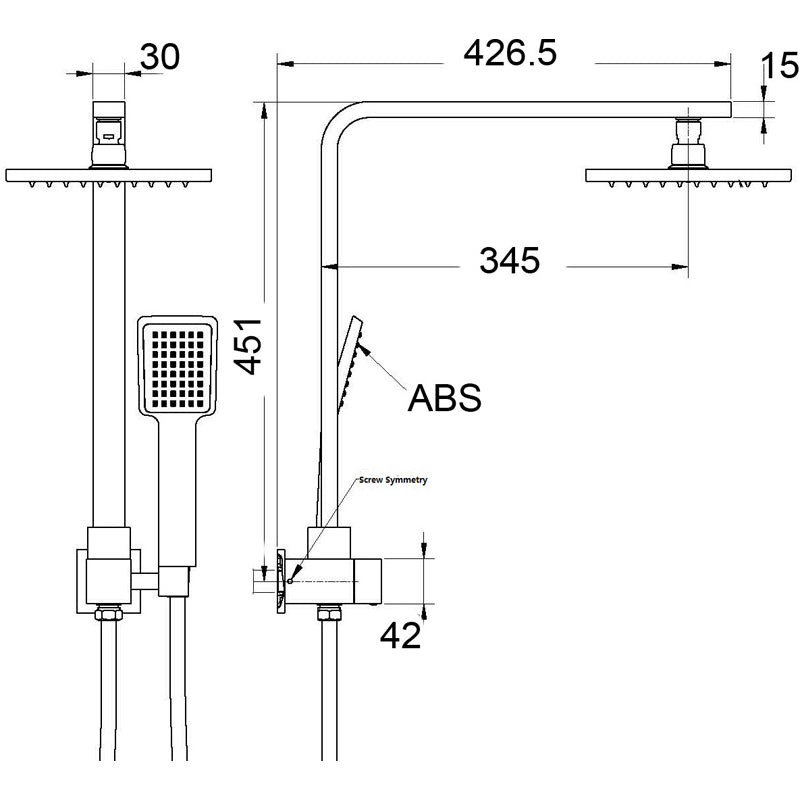Deko Half-Rail Shower - Neche Interiors