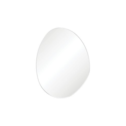 Pebble Matte White Asymmetrical Framed Mirror