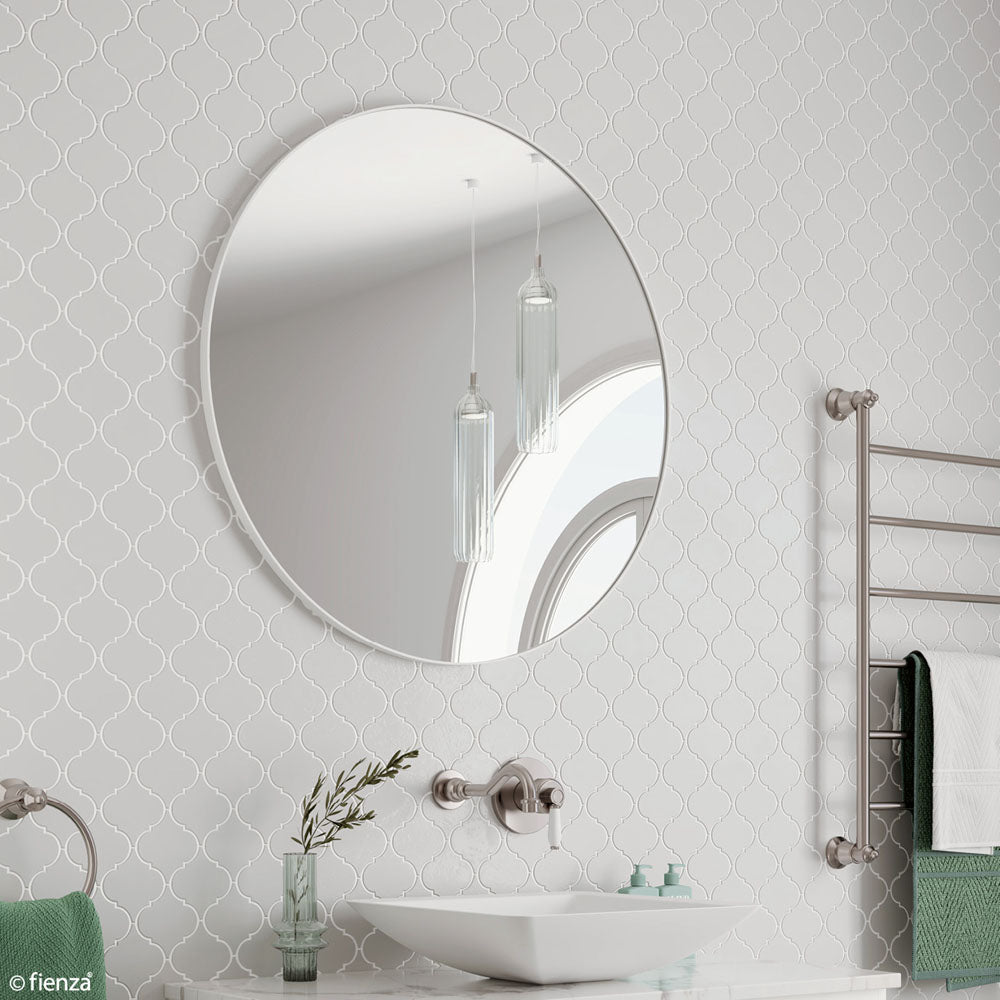 Reba Matte White Framed Mirror