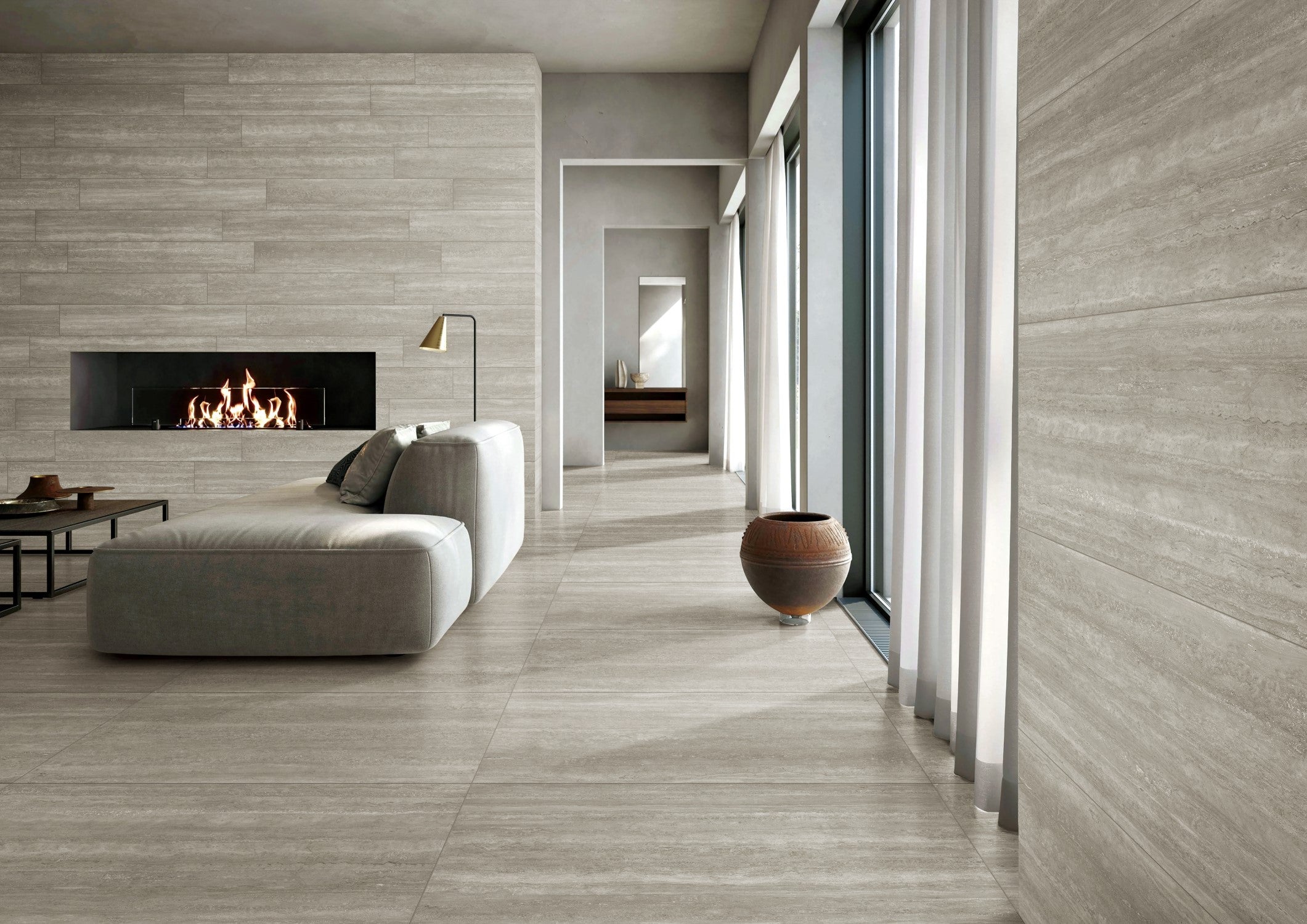 Norcia Vein Cut Travertine Porcelain Tile - Neche Interiors