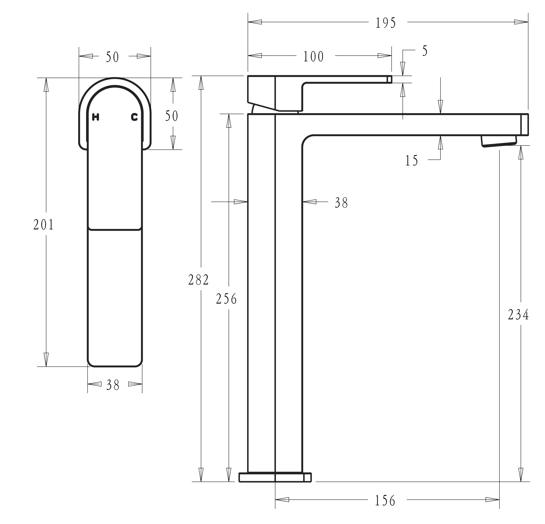 Flores High Rise Basin Mixer - Neche Interiors