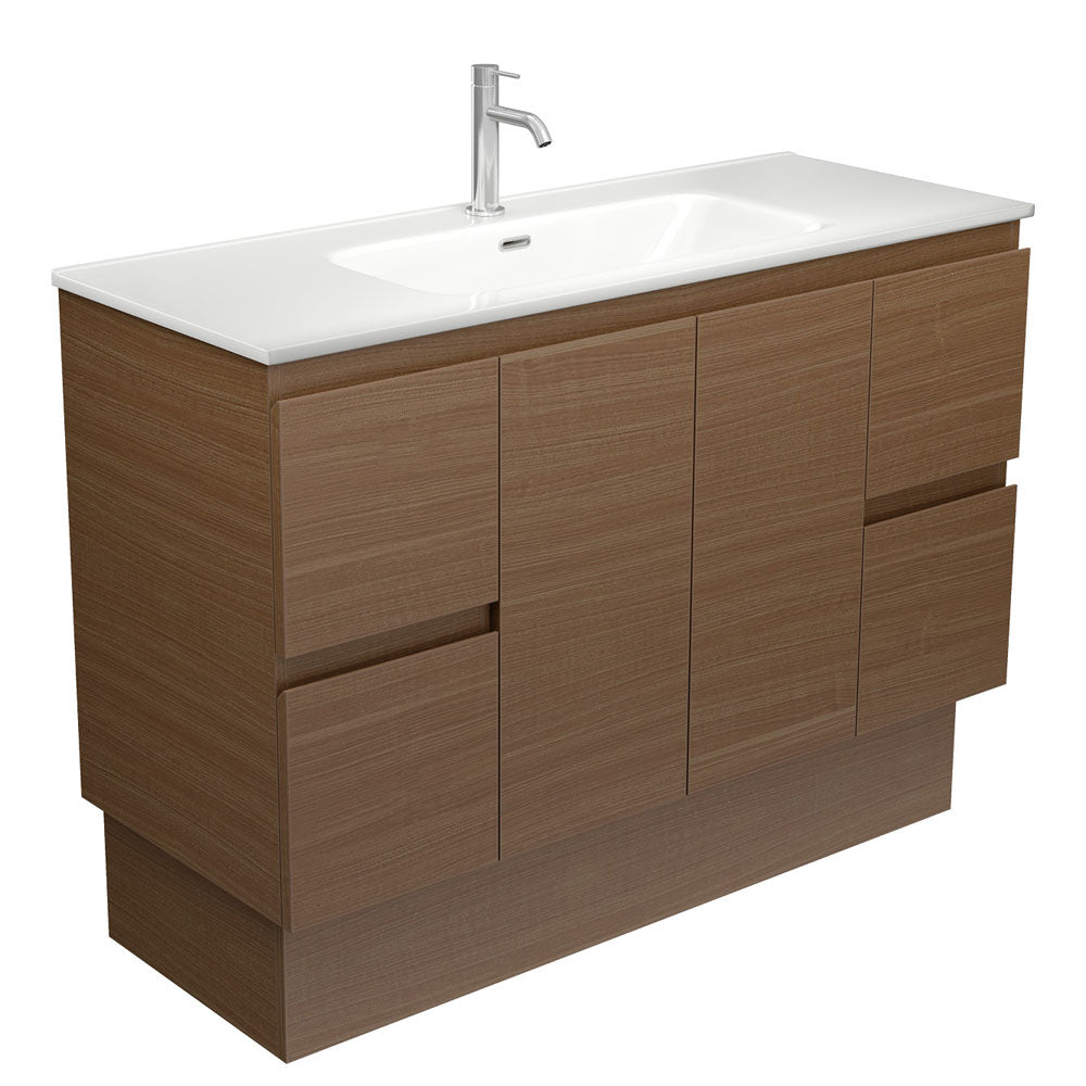 Joli Edge Walnut Vanity on Kickboard