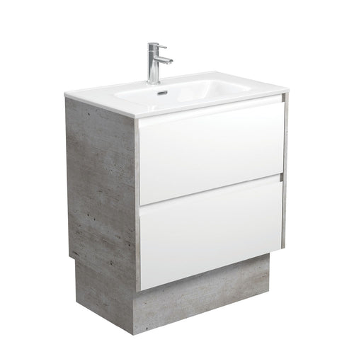 Joli Amato 750 Satin White Vanity On Kick, Industrial Panels