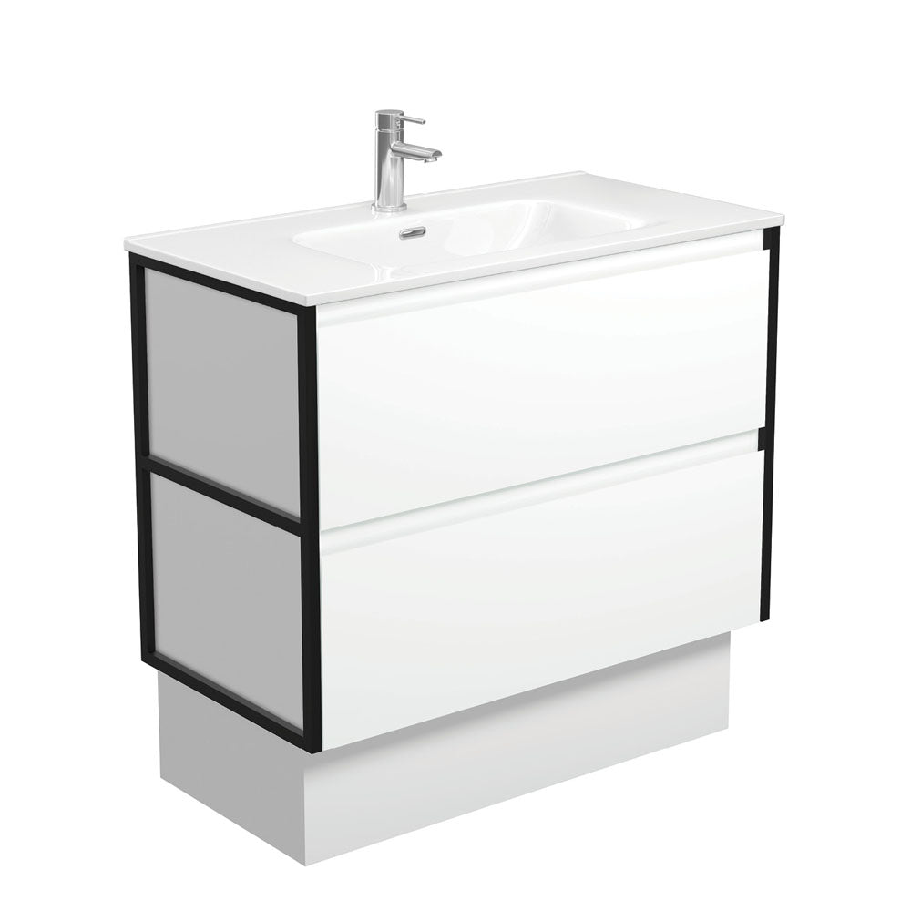 Joli Amato Satin White Vanity On Kick