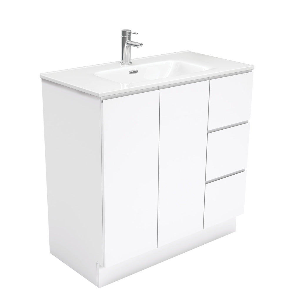 Joli Fingerpull Gloss White Vanity On Kickboard