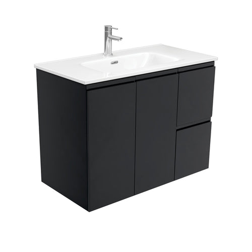 Joli Fingerpull Satin Black 900 Wall-Hung Vanity