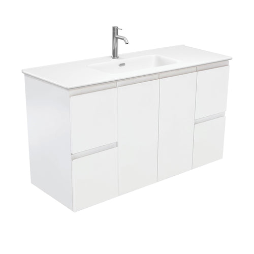 Joli Matte Fingerpull Satin White 1200 Wall Hung Vanity