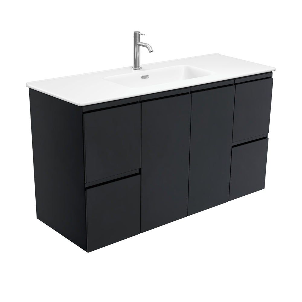 Joli Matte Fingerpull Satin Black Wall Hung Vanity