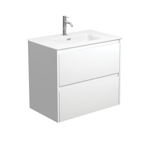 Joli Matte Amato Satin White 750 Wall Hung Vanity with Satin White Panels