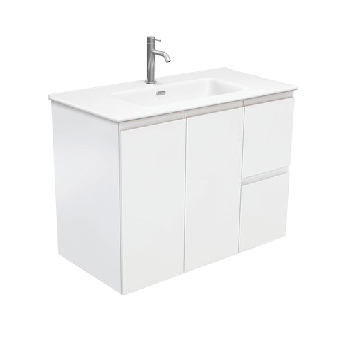 Joli Matte Fingerpull Satin White 900 Wall Hung Vanity