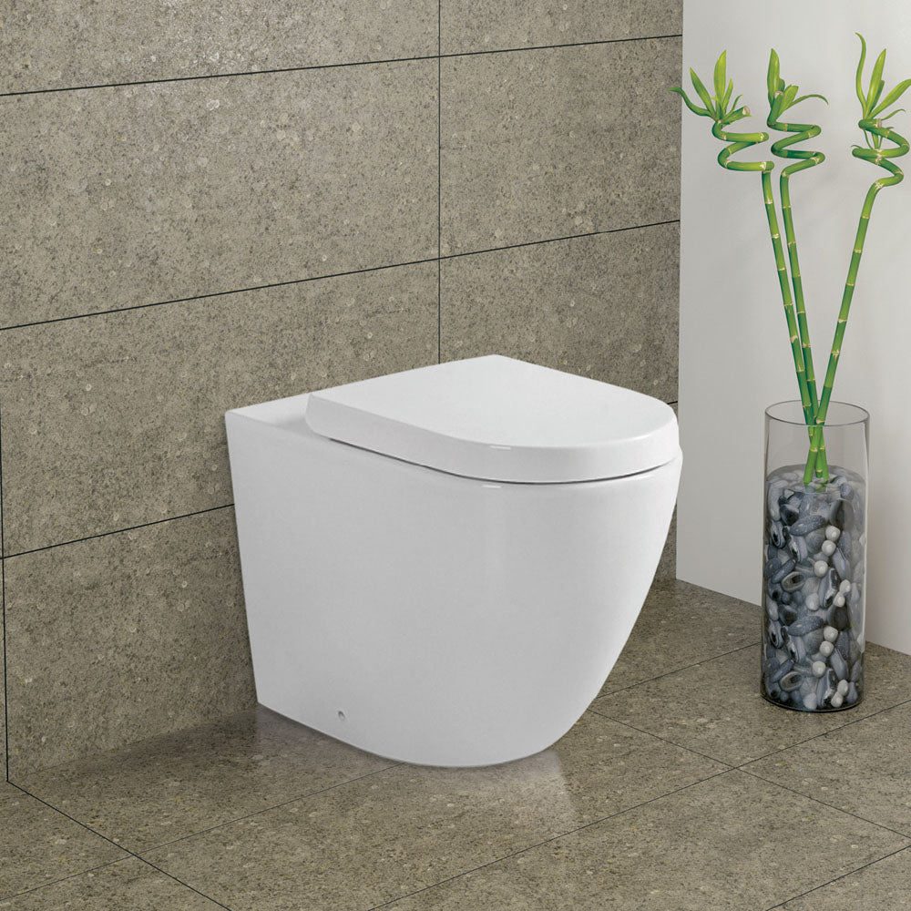 Koko Tornado Flush Wall-Faced Toilet Suite, Gloss White - Neche Interiors