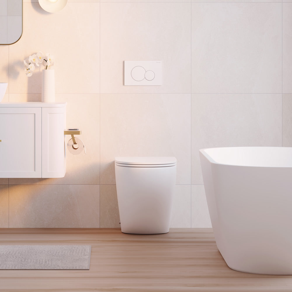 Koko Tornado Flush Wall-Faced Toilet Suite, Gloss White - Neche Interiors