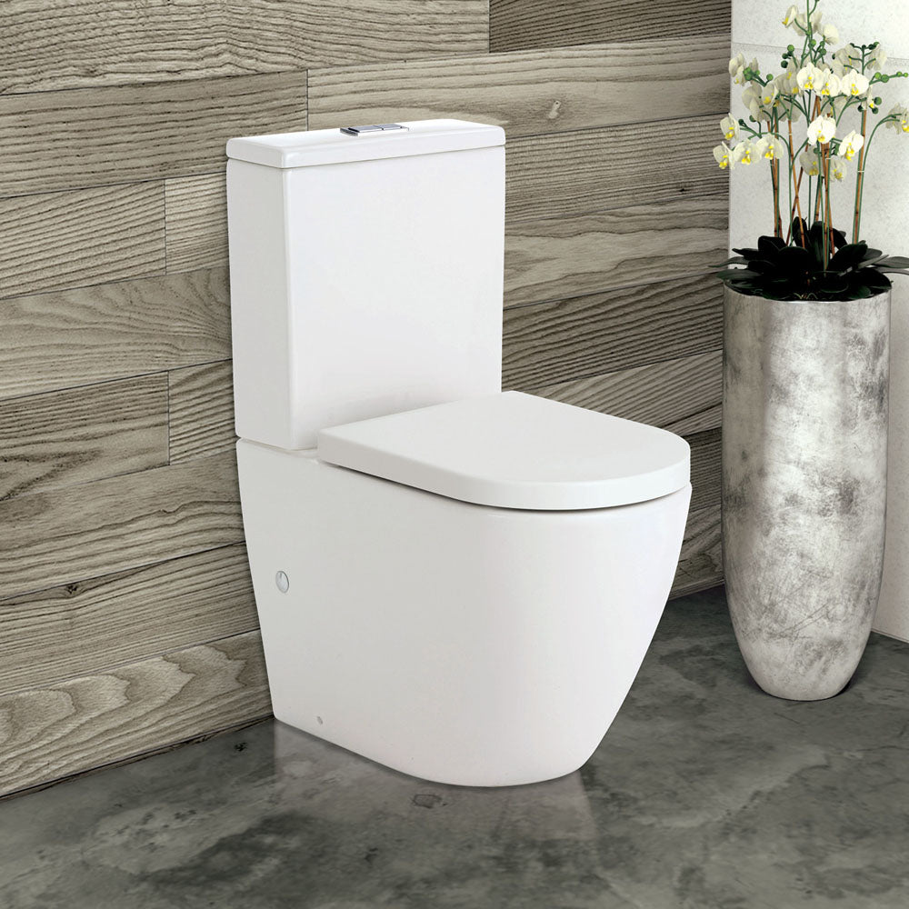 Koko Tornado Flush Back-to-Wall Toilet Suite, Gloss White - Neche Interiors