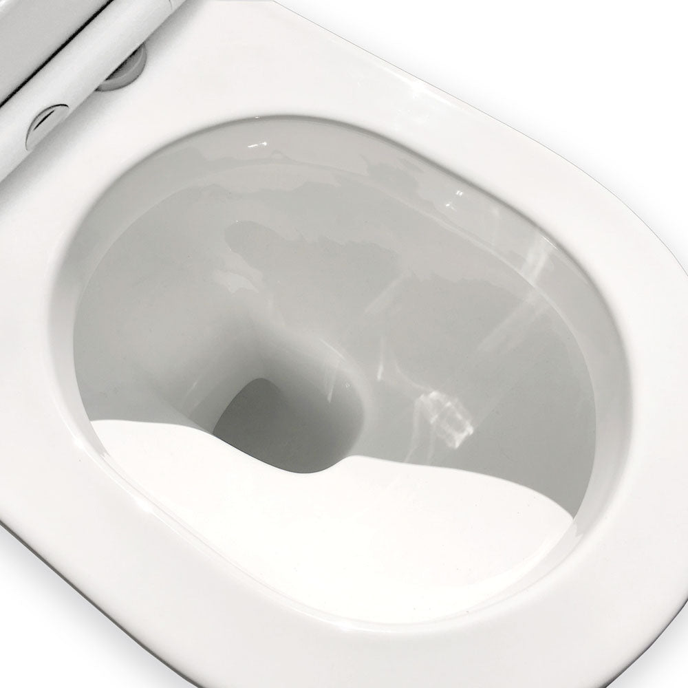 Empire Back-to-Wall Toilet Suite, Gloss White with Slim Seat - Neche Interiors